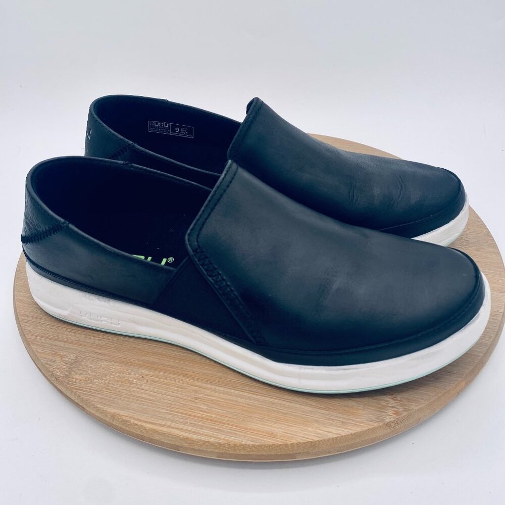 KURU Black and White Slip-On Athletic Shoes - Picture 7 of 11